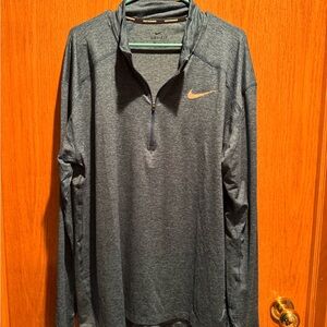 Nike Men's Heathered Blue Quarter-Zip Jacket